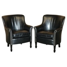 PAIR OF VINTAGE BLACK LEATHER