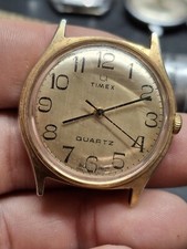 Timex Q Quartz 1980 Gold Tone