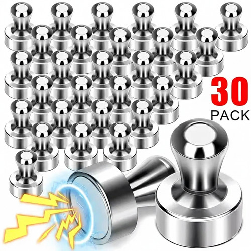 Metal push pin magnets - push, strong