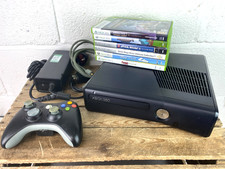 Microsoft Xbox 360 Slim 250gb Console Bundle With  Controller & 6x Games