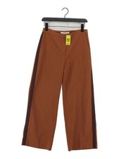 L.K. Bennett Women's Trousers UK 10 Brown Polyester with Wool, Elastane Chino
