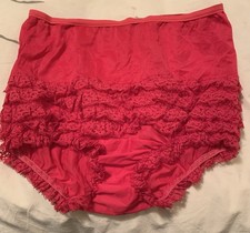 Vintage Red Lace Ruffled Panty