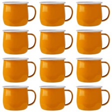 12x Coloured Enamel Belly Mugs