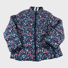 Crew Clothing Women's Puffer Jacket Floral Print Polyester Casual Warm Navy