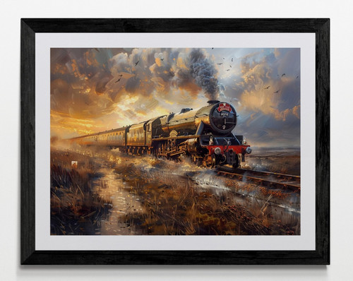 Steam train framed canvas - steam,