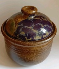 Beautifully Thrown Vintage Crich Pottery Lidded Vessel by Diana Worthy 