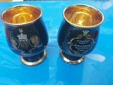 PrinkNash pottery Goblets Royal wedding Charles and Diana & birth of William