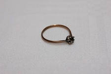 Antique Vintage Rolled Gold Clear Paste Stone Ring Size N