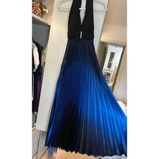 Xscape Black Blue Evening Dress Uk Size 8