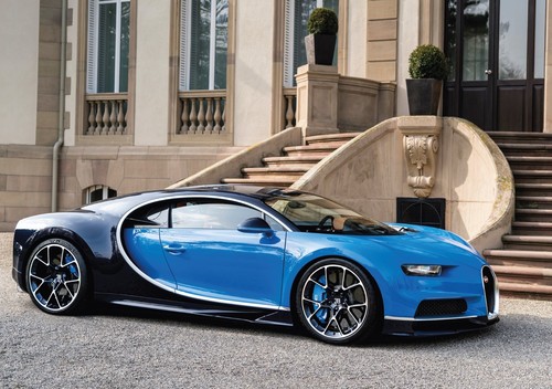 Bugatti blue sport car poster - blue,