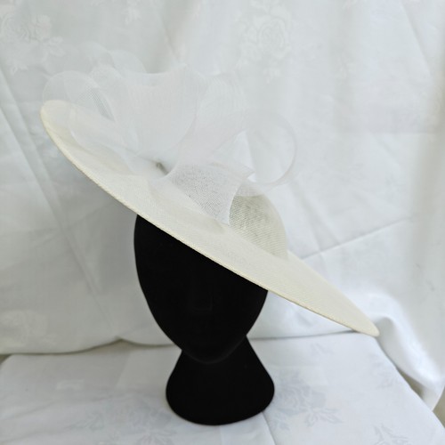Ivory cream white wide brim - cream,
