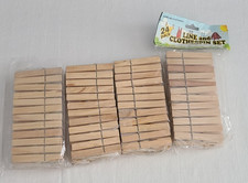 New 4 Packs Wood Clothespins Sets with Spring Rust Resistant Total 96