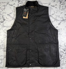 BARBOUR x BARACUTA Mens Black Wax Gilet SIZE MEDIUM BNWT Authentic Waxed