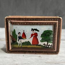 19th Century Dragee Bonbon Box Bee Skep Mother And Son Gardening C 1820