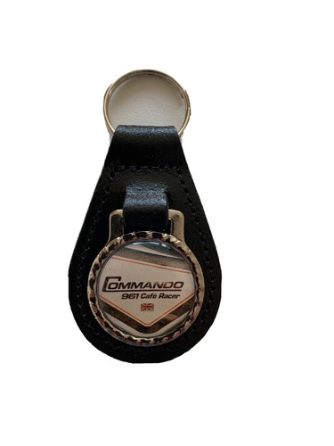 Black leather keyring - leather, keyring/