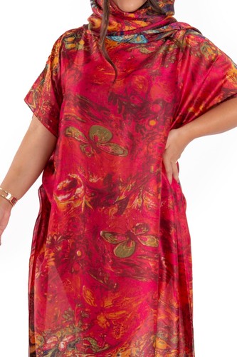 Satin kaftan long - satin, beach