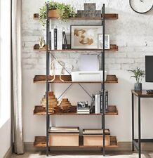Vintage Industrial Bookcase Display Storage Shelving Unit Metal Tall Rustic
