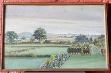 Watlington Oxfordshire, Original Watercolour Art EM Jones Artist 1945