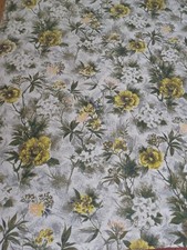 Vintage floral cotton cloth 50s 60s fabric material 72" long x 64" wide