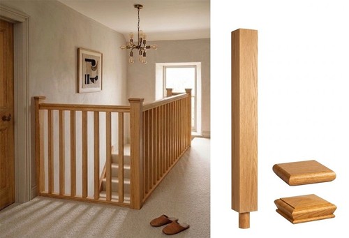 Stair square newel peg post - square,