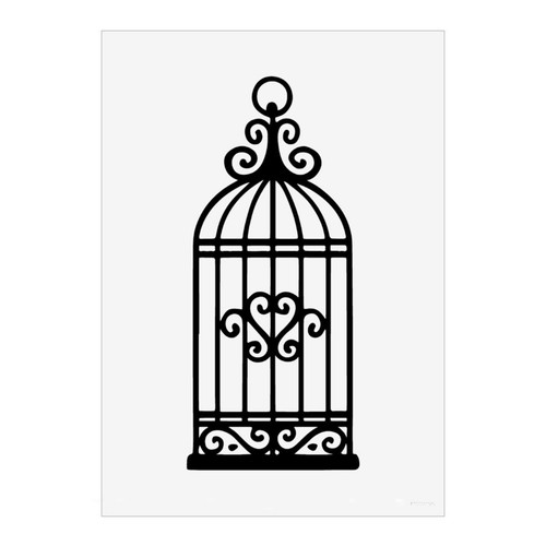 Ornate birdcage unframed - 'ornate,