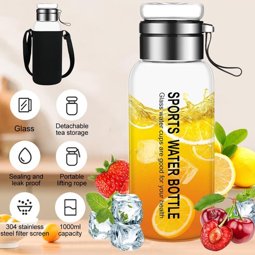 Glass water bottle - glass,