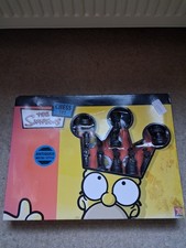 THE SIMPSONS CHESS SET ANTIQUED METAL-STYLE BOXED & COMPLETE