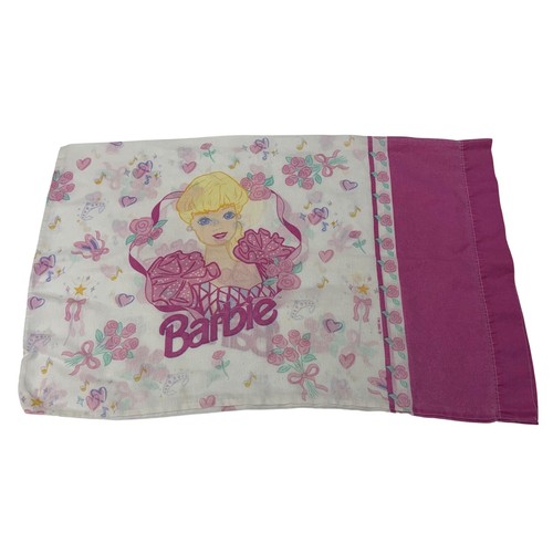 Vtg barbie pillowcase pink - pillowcase,
