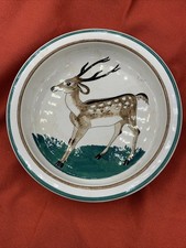  Bristol Pountney and Co. LTD rare Ceramic Baby Bowl Deer Design c. 1935