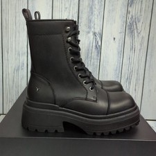 Windsor Smith 'Destroy' Ladies Black Leather Chunky Platform Combat Boots UK 7