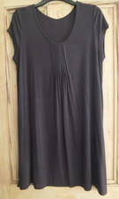 LA MARQUISE SOFT STRETCHY JERSEY NIGHTDRESS NIGHTIE PINTUCKS LARGE PLAIN BLACK