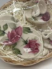 Dolls house tea set in basket