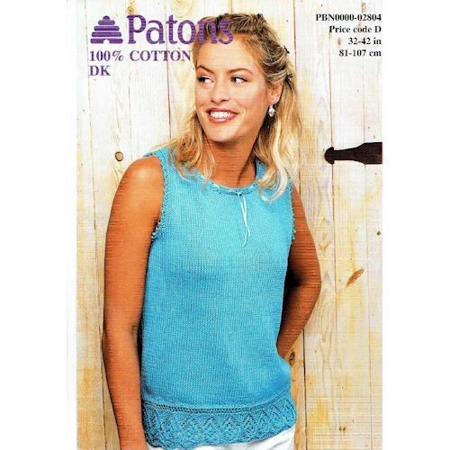 Patons top with lace border - top,
