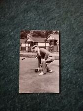 Sa60 Ephemera  old photograph man playing bowls 1950 Seacroft 