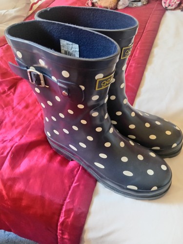 Ladies blue spotty wellie - ladies,