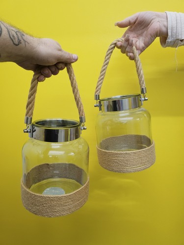 Large candle lantern jar - ,