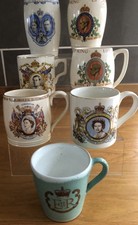 Mixed Lot King Edward VIII King George VI /Elizabeth II Royal Commemorative Mugs