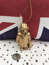 M & S Gold Paddington Bear Christmas Ornament