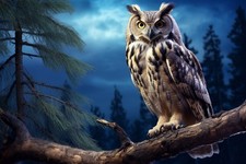 Owl Bird Canvas Picture Print