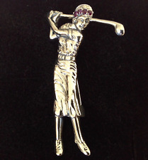 Art Deco Lady Golfer Sterling