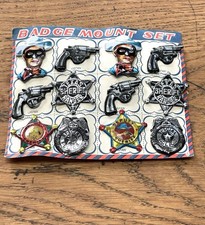 Texas Sheriff Ranger And Police Tin Badge Set Made In Japan 1950’s Complete