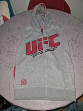UFC Zipped Sleeveless Hoodie Gym Vest – MMA/Boxing Training Hoodie, Small