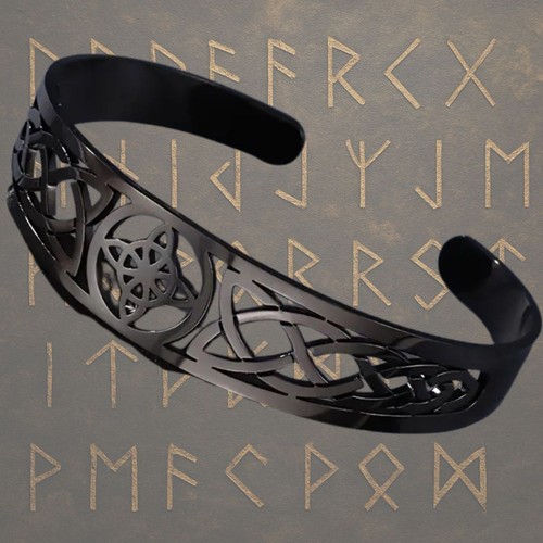 Celtic triskelion bangle black - celtic,