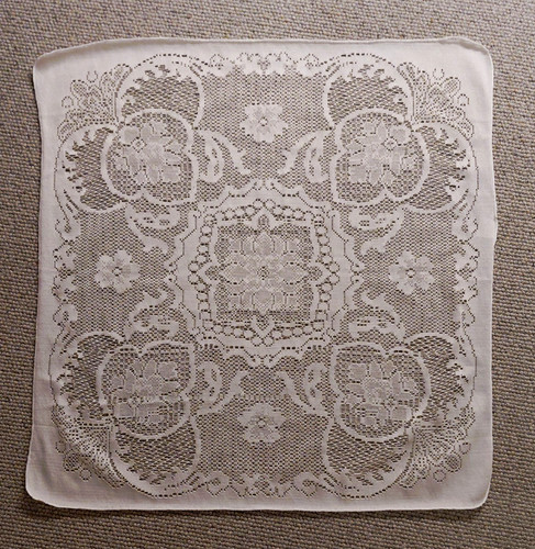 Vintage ivory square floral - vintage,