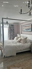 White company 4 poster bed superking