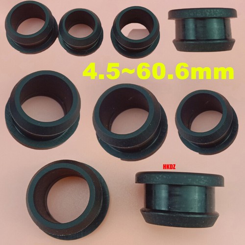 Black silicone rubber grommet - rubber,