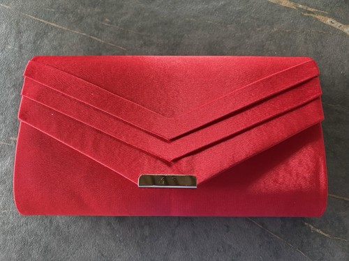 Bright red clutch bag - clutch,