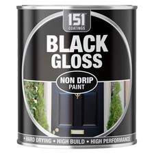 151 Black Gloss Non-Drip Paint 300ml Fast Drying Indoor Outdoor