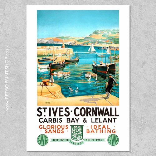 Gwr ives poster railway - st,