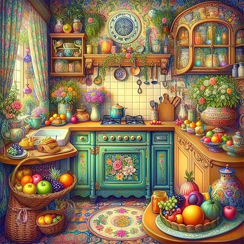Kitchen diamond painting kit - diamond,